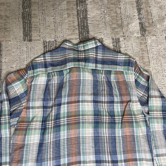 Tommy Bahama Mens LARGE Plaid Long Sleeve 100% Linen Button Down Shirt - Picture 5 of 11